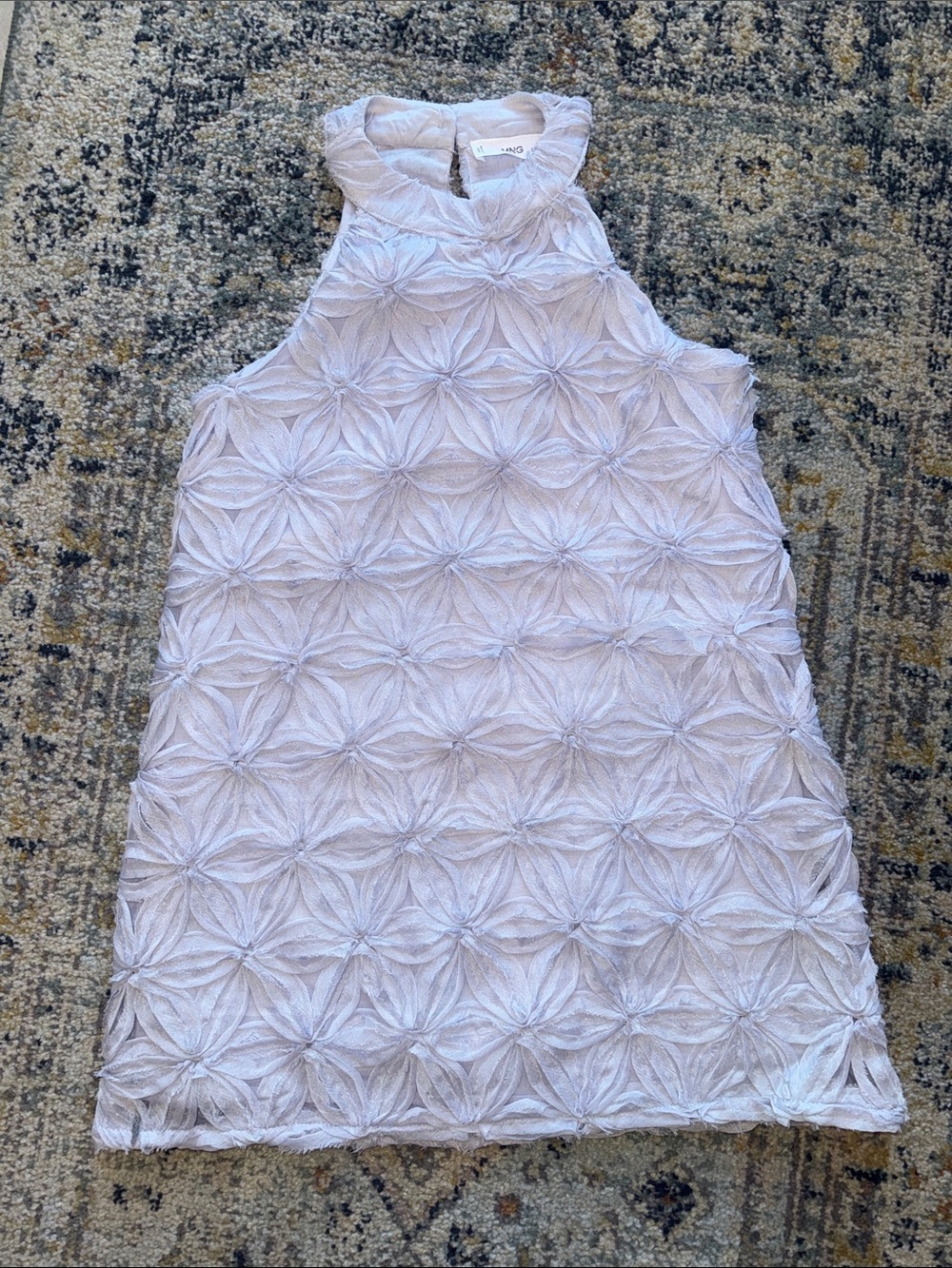 MANGO Girls Size 7 Light Blue Sleeveless Dress. EUC.